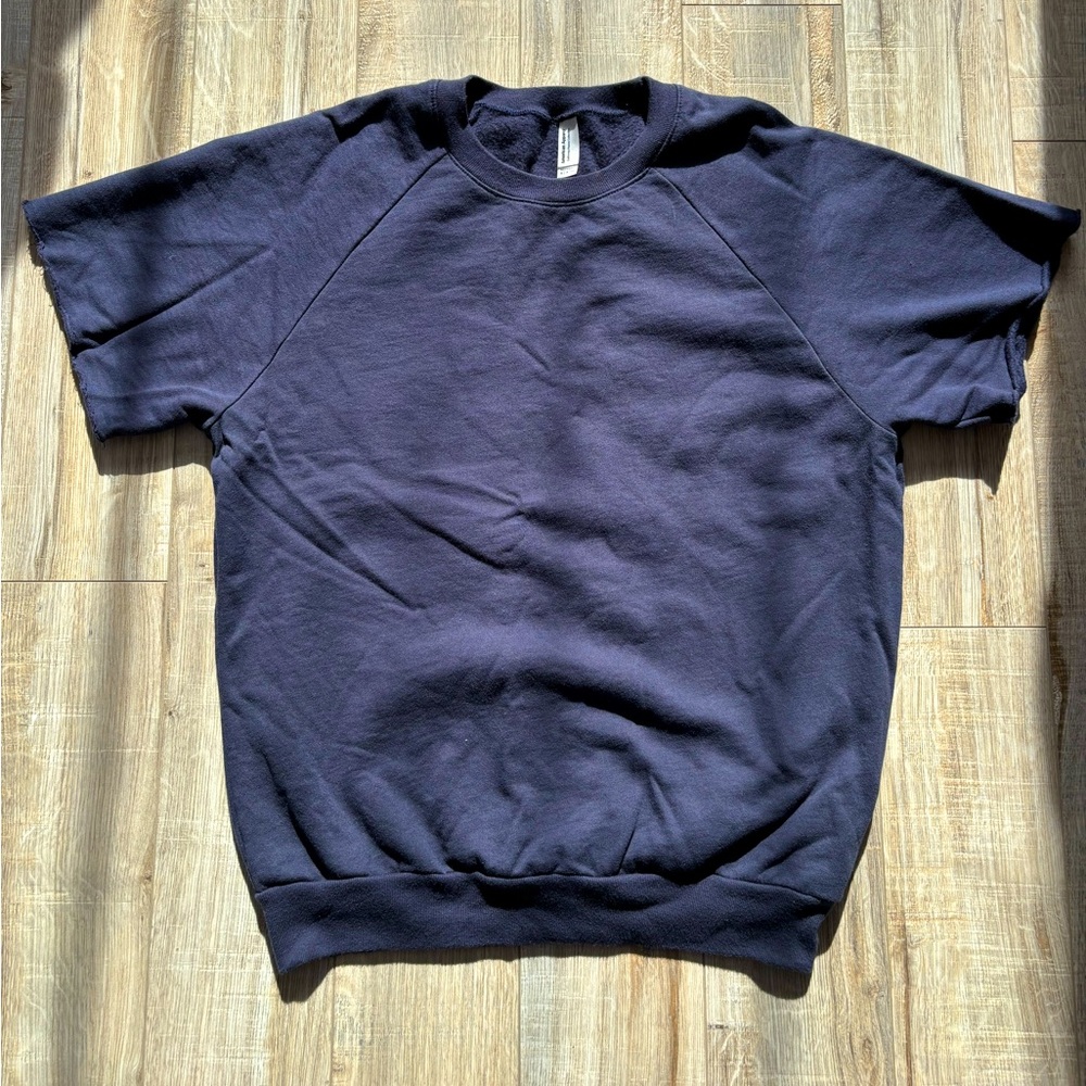 Navy American Apparel fleece t-shirt